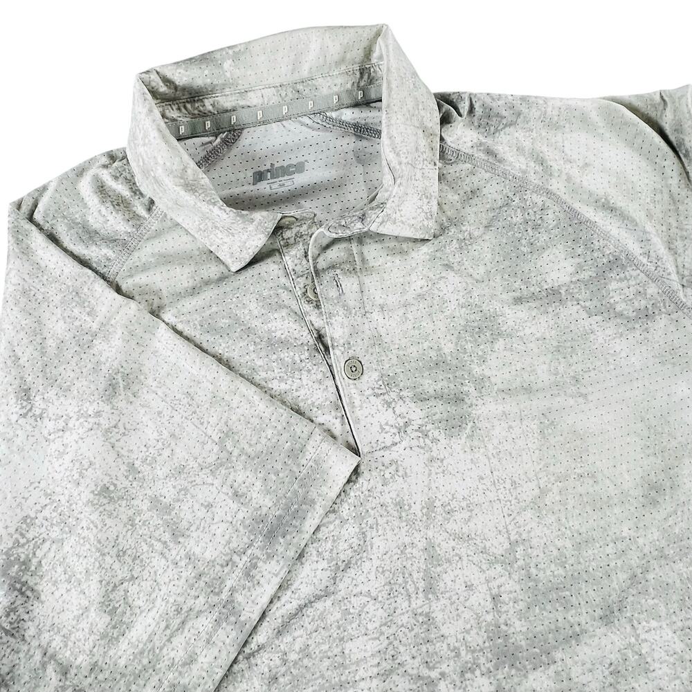 Prince Tennis Golf Polo Shirt Performance Athletic Gray M